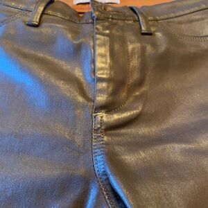 Banana Republic Dark Chocolate Brown Faux Leather Pants size 26P